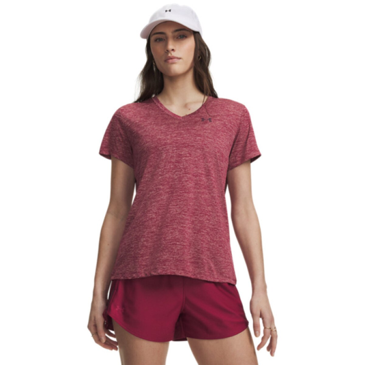 Damska koszulka treningowa Under Armour Tech SSV - Twist - różowa