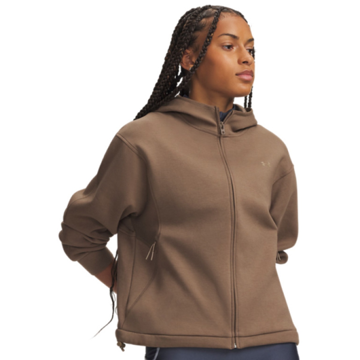 Damska bluza dresowa rozpinana Under Armour Unstoppable Fleece FZ Jkt - brązowa