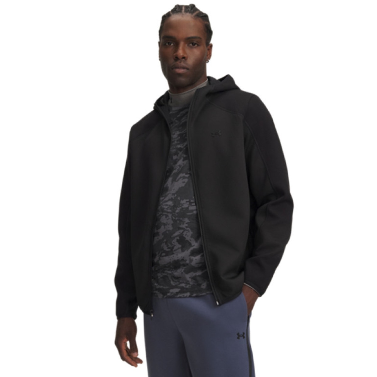 Męska bluza dresowa rozpinana Under Armour UA Unstoppable Flc Txtrd FZ - czarna