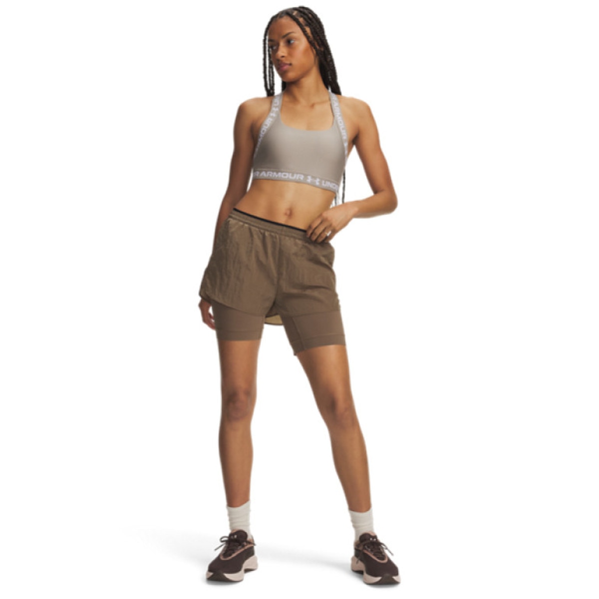 Damskie spodenki do biegania Under Armour UA HB Run Short - brązowe