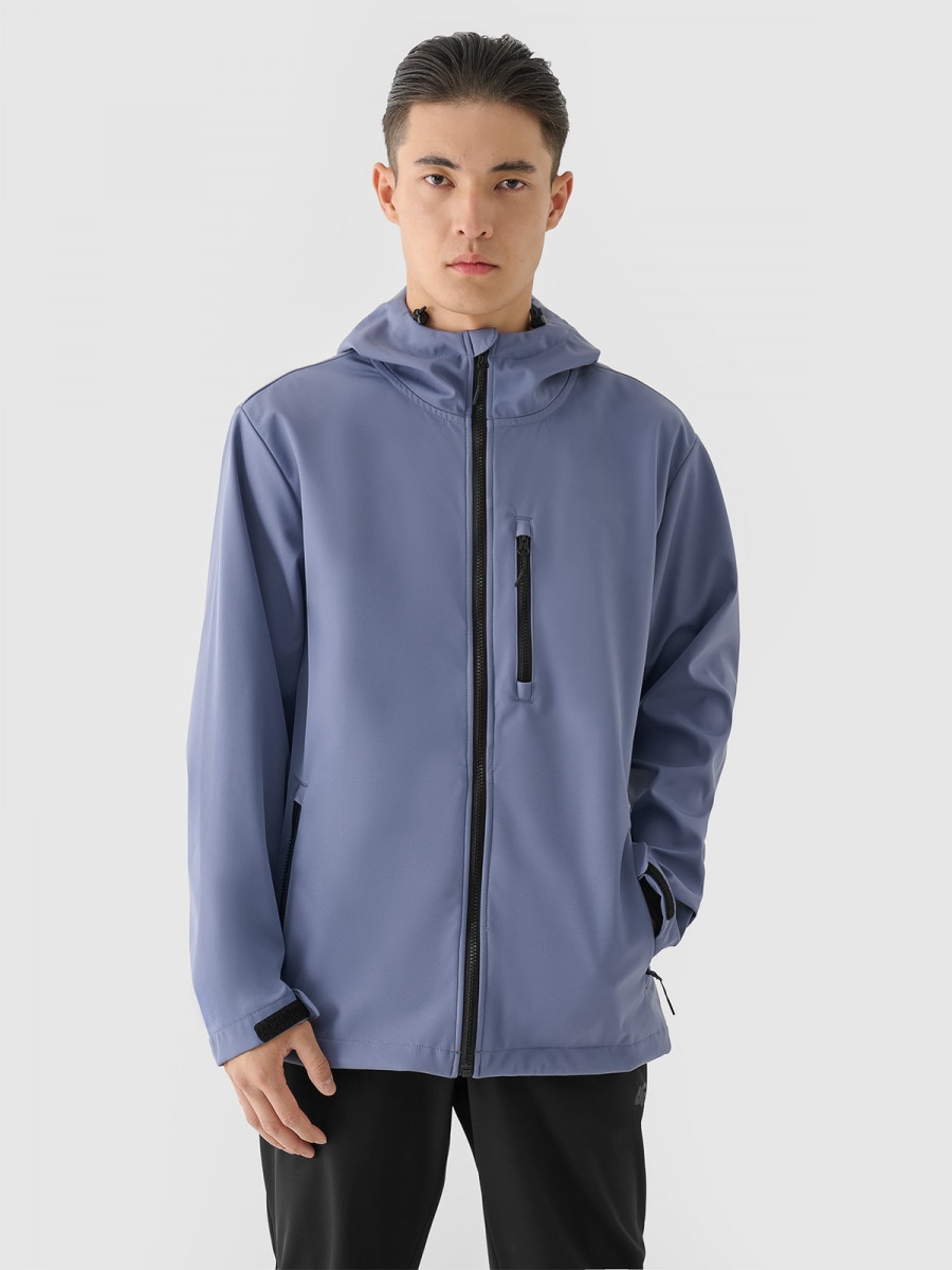 Męska kurtka softshell 4F 4FRAW24TSOFM397 - niebieska