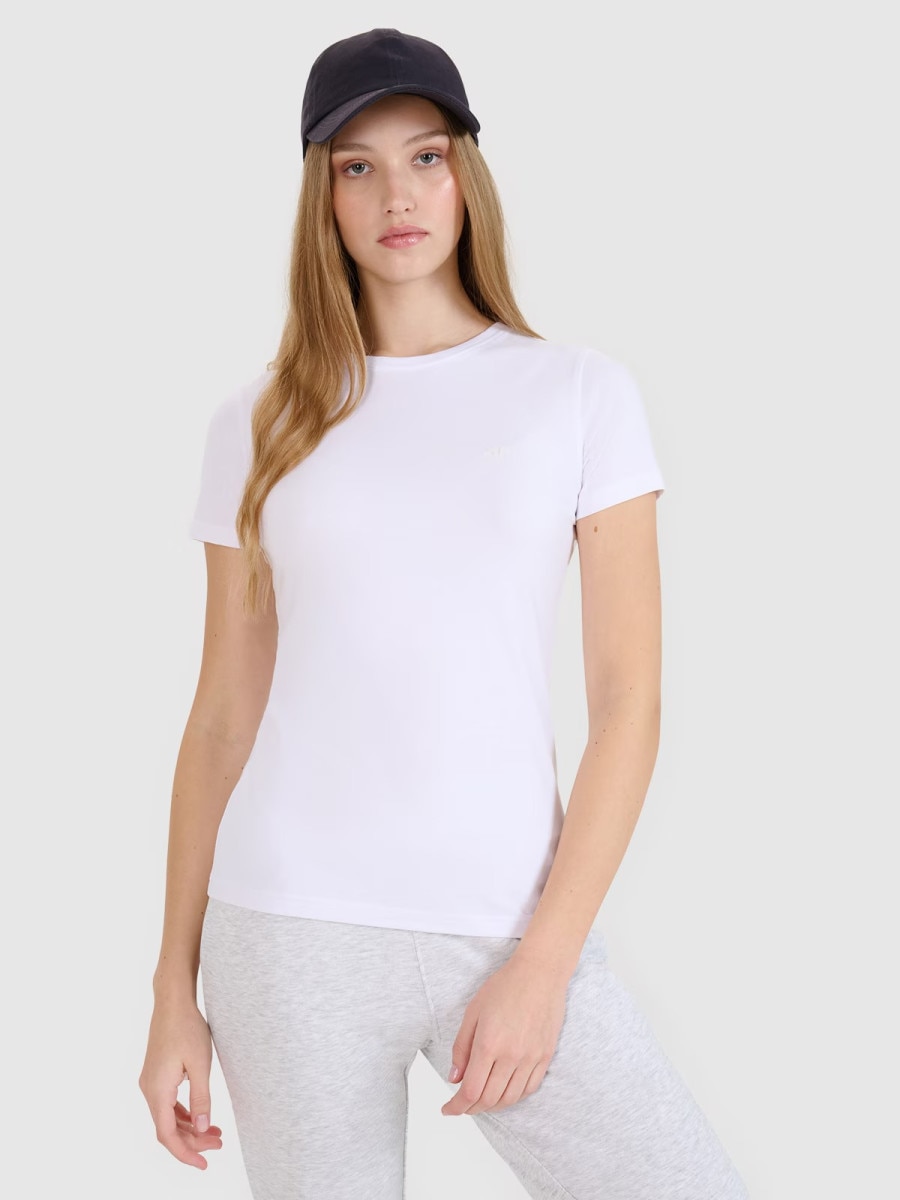 Damski t-shirt bez nadruku (2-pack) 4F 4FRMM00TTSHF2709 - biały