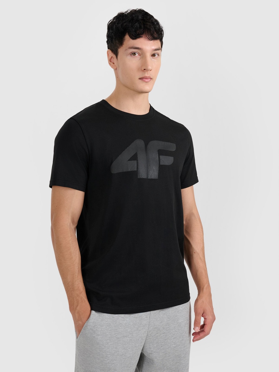 Męski t-shirt z nadrukiem 4F 4FRMM00TTSHM3251 - czarny