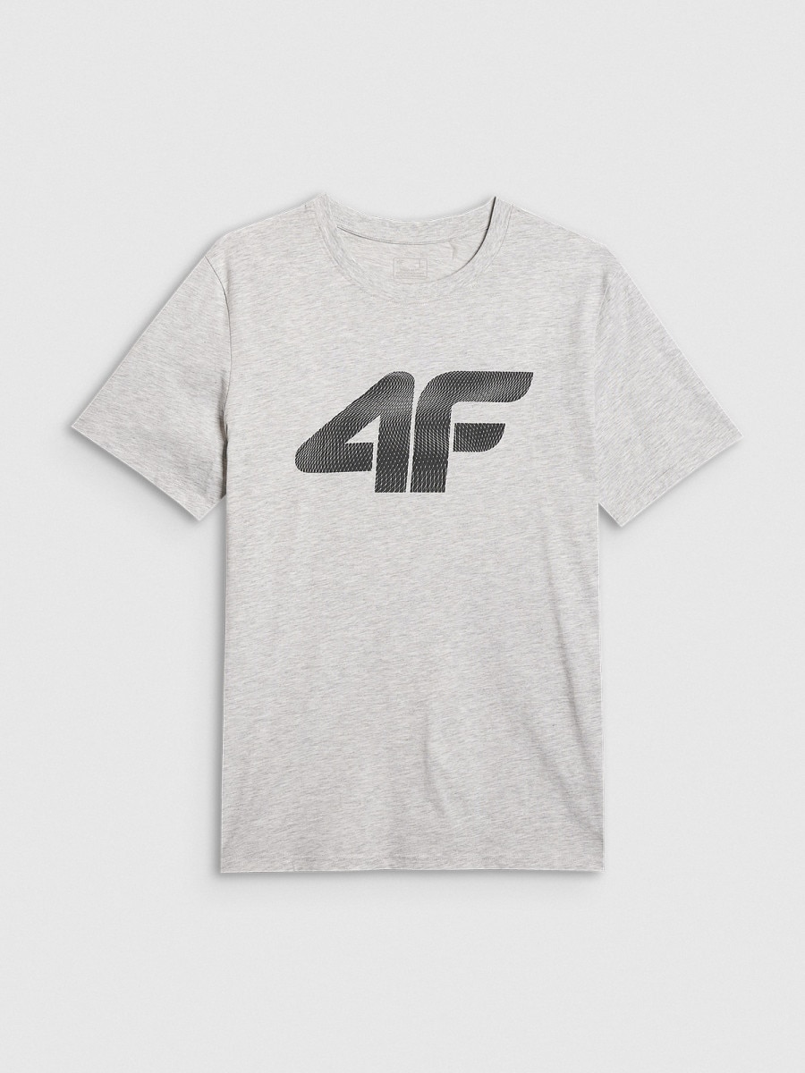 Męski t-shirt z nadrukiem 4F 4FRMM00TTSHM3251 - szary