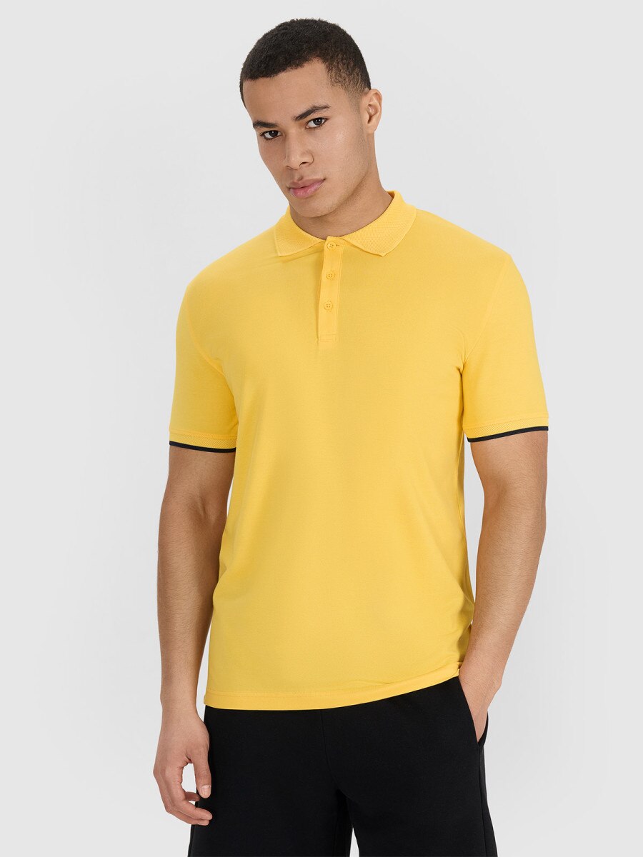 Męska koszulka polo 4F 4FRSS25TPTSM633 - żółta