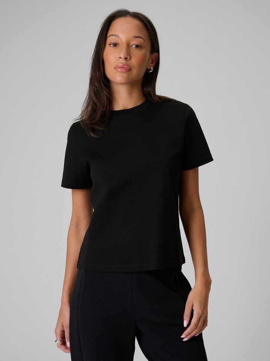 Damski t-shirt bez nadruku 4F 4FRSS26TTSHF3985 - czarny