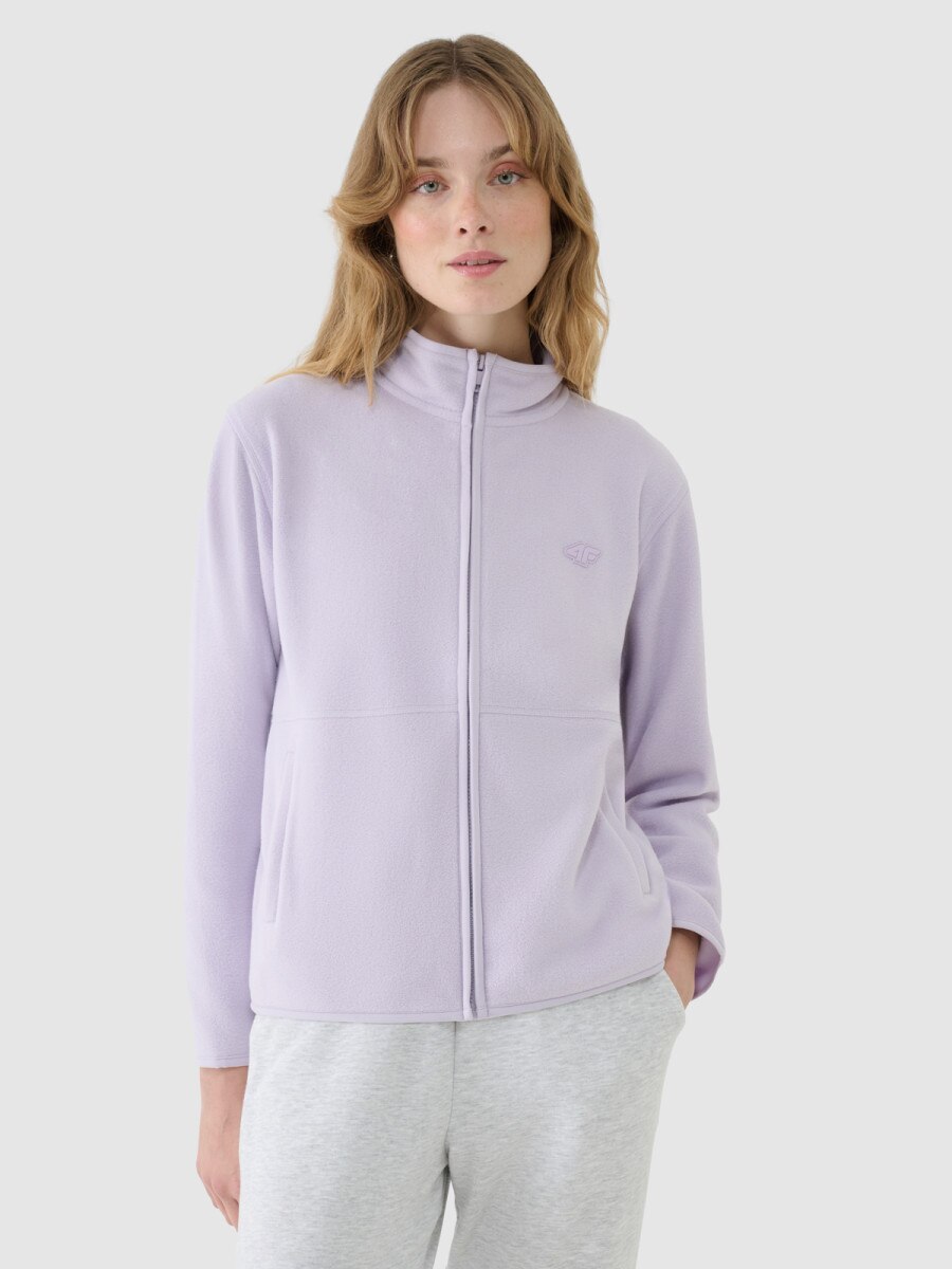 Damski polar rozpinany ze stójką 4F 4FWSS25TFLEF322 - fioletowy