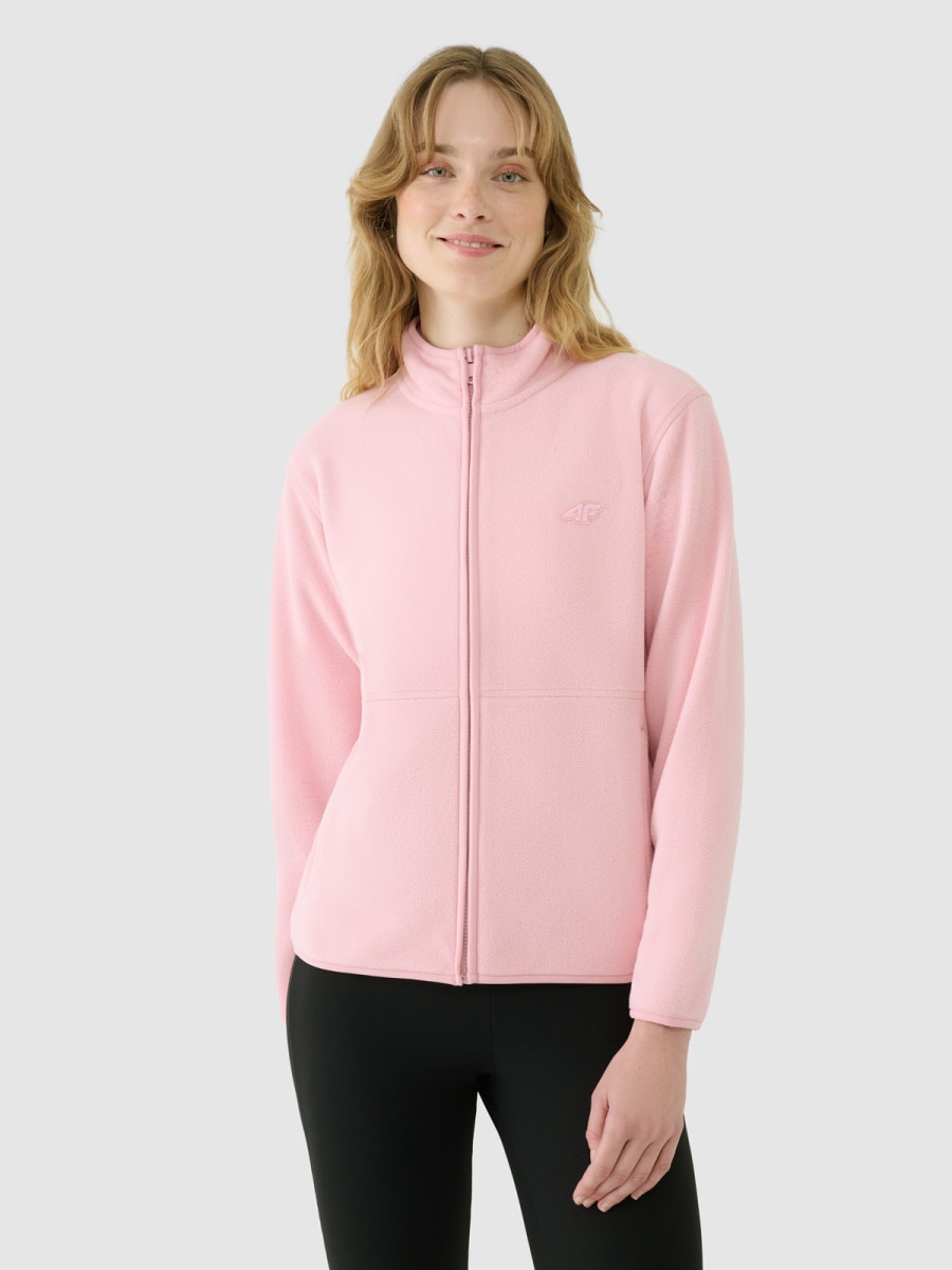 Damski polar rozpinany ze stójką 4F 4FWSS25TFLEF322 - różowy