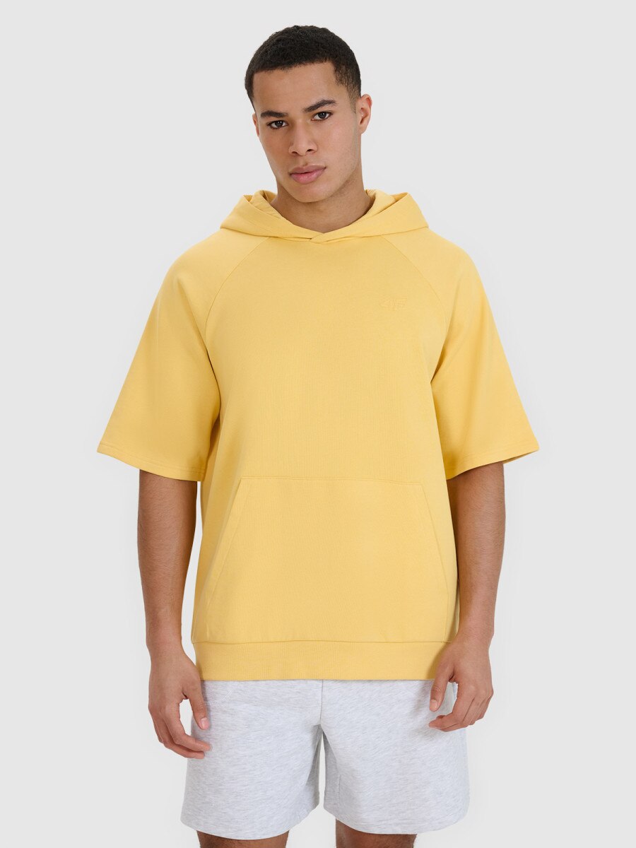 Męska bluza dresowa z krótkim rękawem 4F 4FWSS25TSWSM1538 - żółta