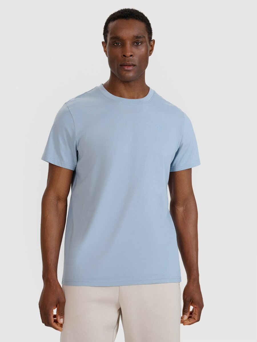 Męski t-shirt basic 4F 4FWSS25TTSHM2074 - niebieski
