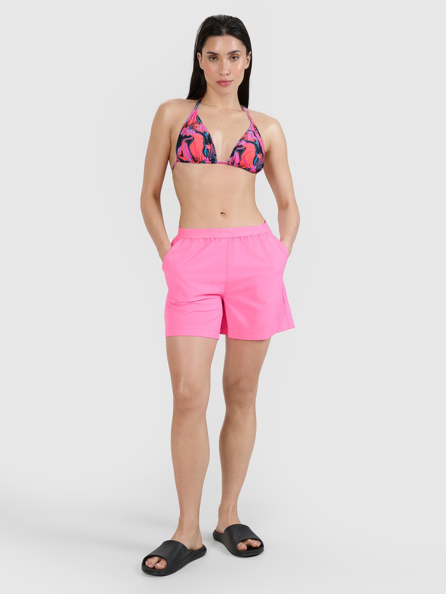 Damskie spodenki plażowe 4F 4FWSS25UBDSF129 - różowe