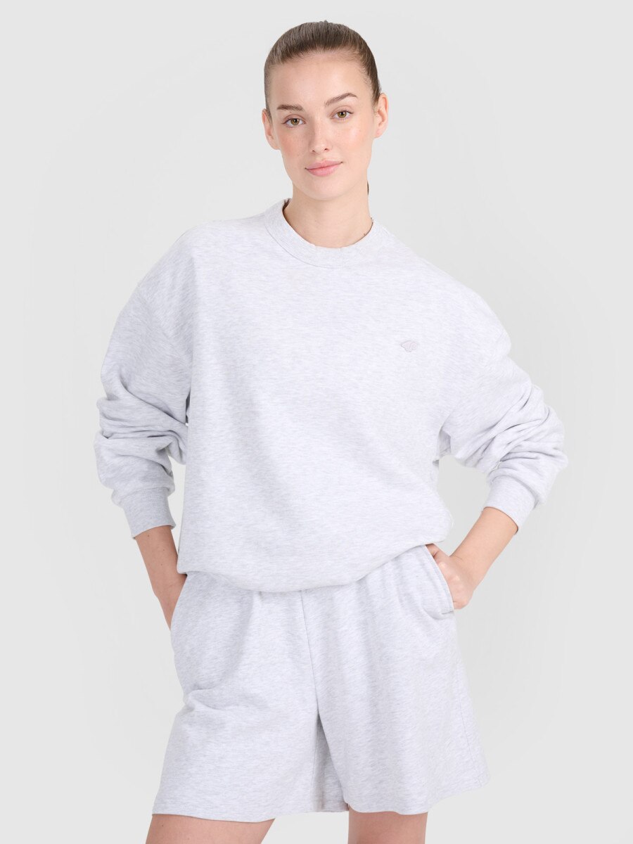 Bluza dresowa nierozpinana bez kaptura uniseks 4F 4FWSS25TSWSU1546 - szara