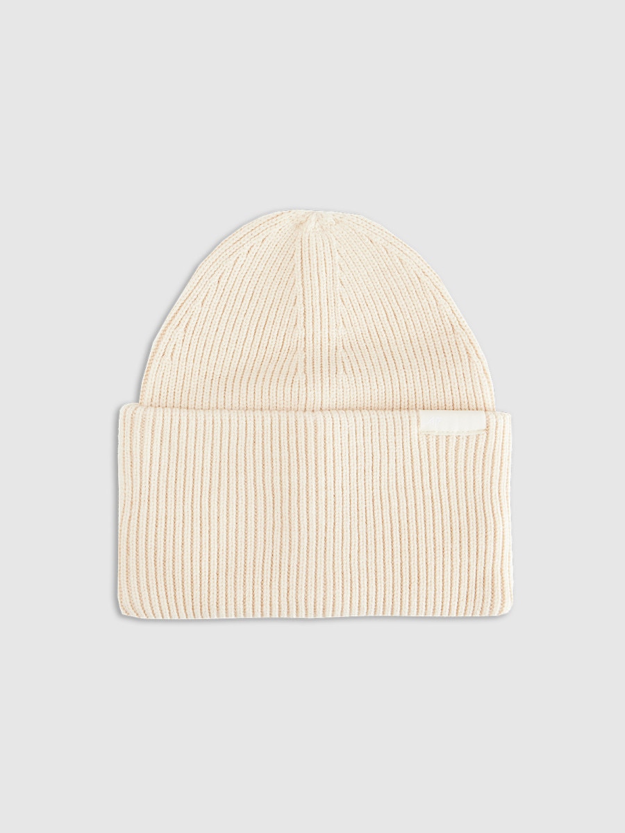 Czapka beanie uniseks 4F 4FRAW25ACAPU0738 - beżowa