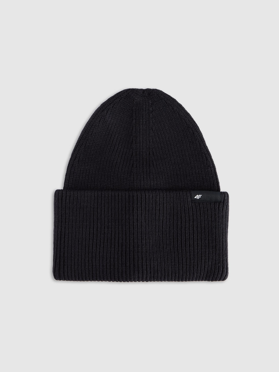 Czapka beanie uniseks 4F 4FRAW25ACAPU0738 - czarna