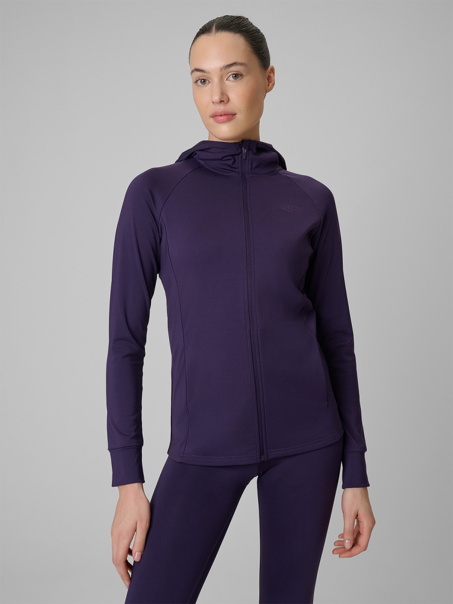 Damska bluza treningowa 4F 4FWSS26TFSWF656 - fioletowa