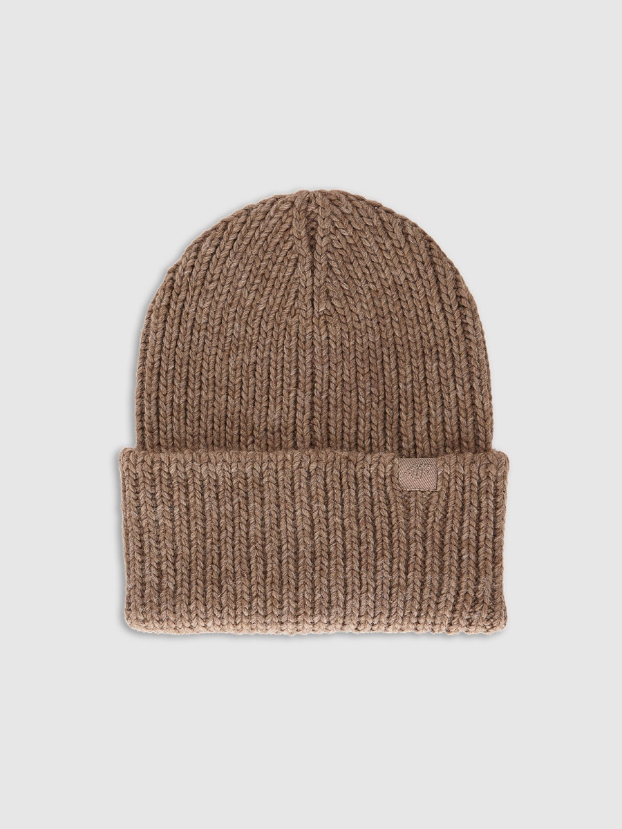 Damska czapka zimowa 4F 4FRAW25ACAPF0801 - brązowa