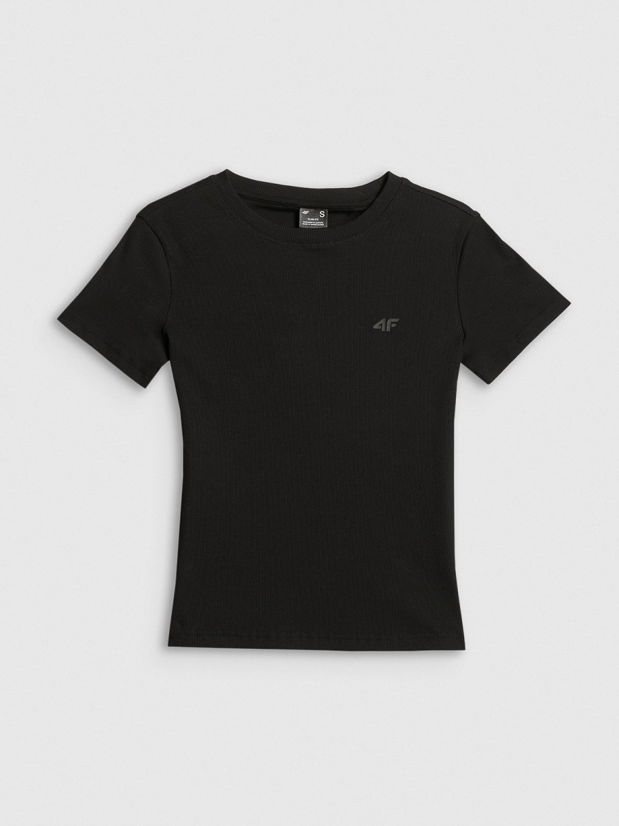 Damski t-shirt basic 4F 4FRSS26TTSHF3629 - czarny