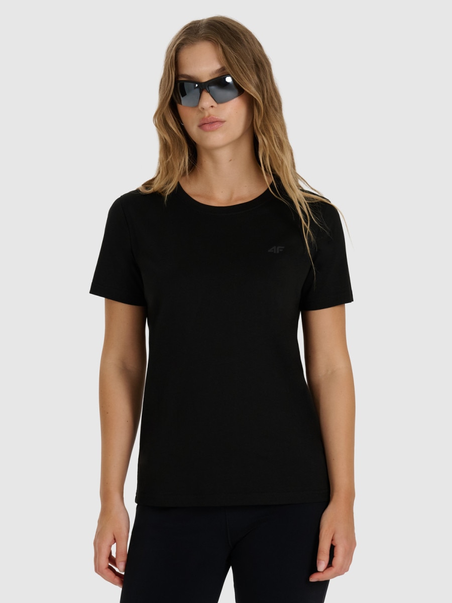 Damski t-shirt basic 4F 4FWMM00TTSHF2356 - czarny