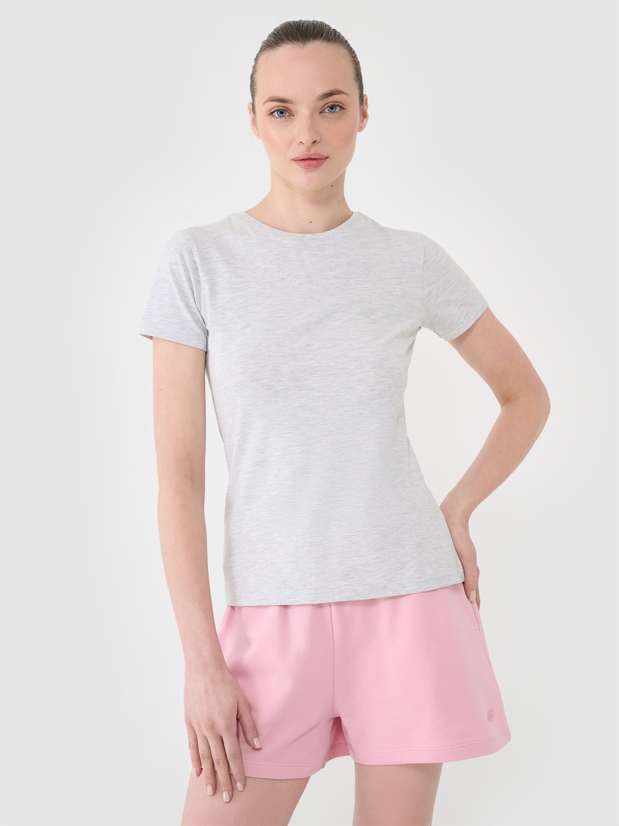 Damski t-shirt basic 4F 4FWMM00TTSHF2673 - szary