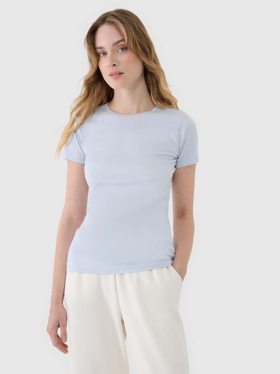 Damski t-shirt basic 4F 4FWSS25TTSHF1995 - niebieski