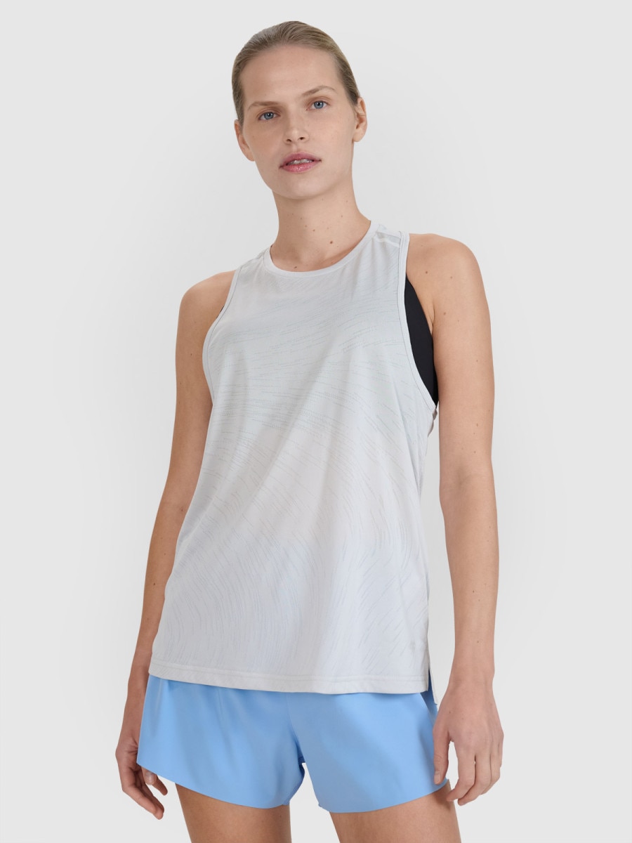 Damski top do biegania 4F 4FWSS25TFSLF427 - szary