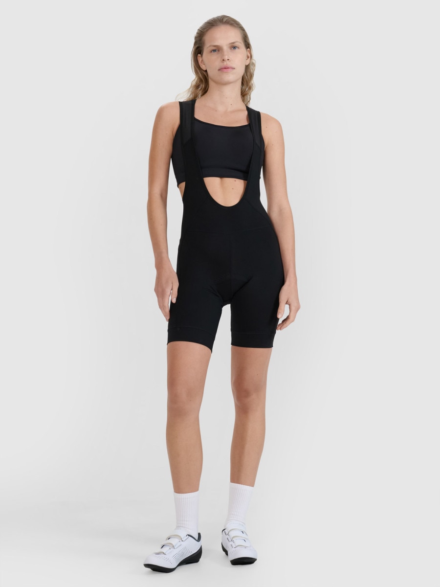 Damskie kolarki z szelkami 4F 4FWSS25TFSTF039 - czarne