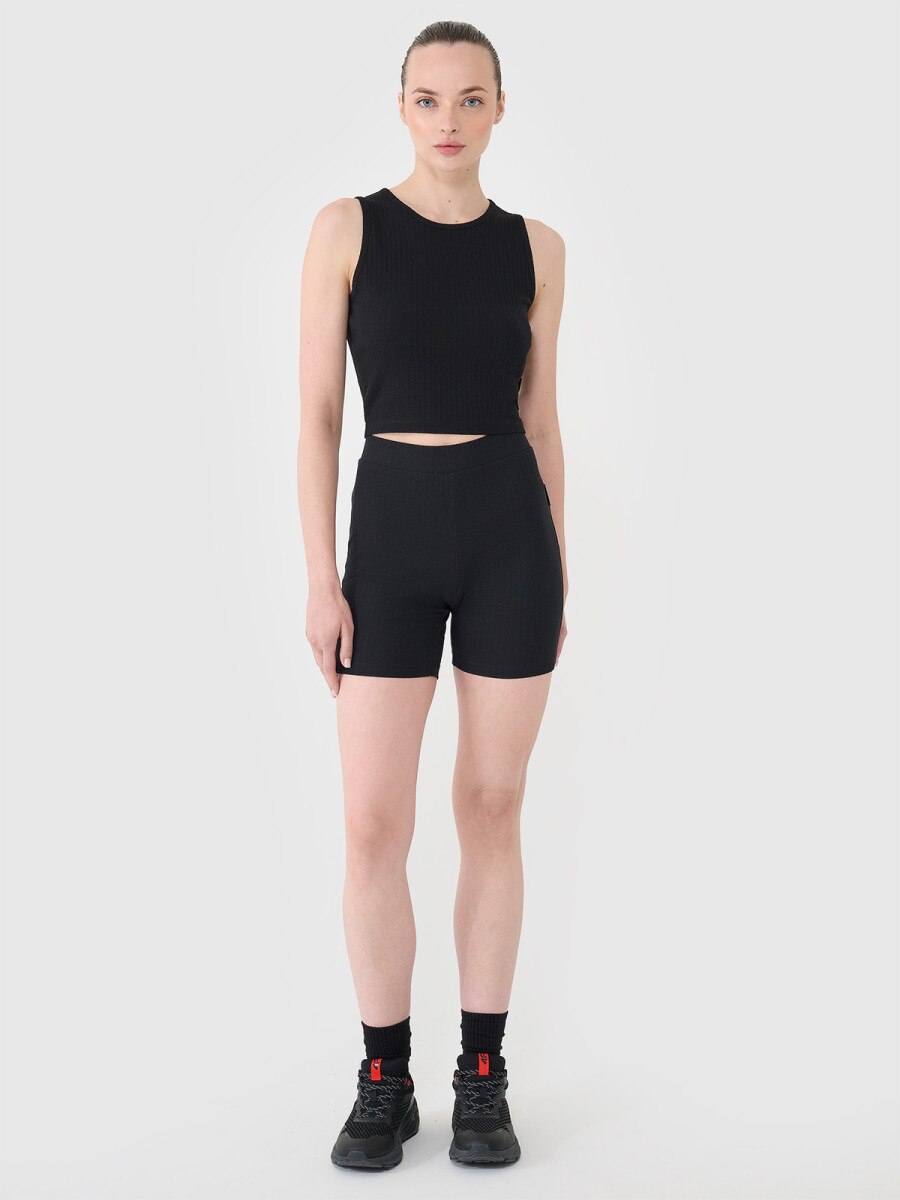 Damskie legginsy krótkie 4F 4FRSS25TSTIF016 - czarne