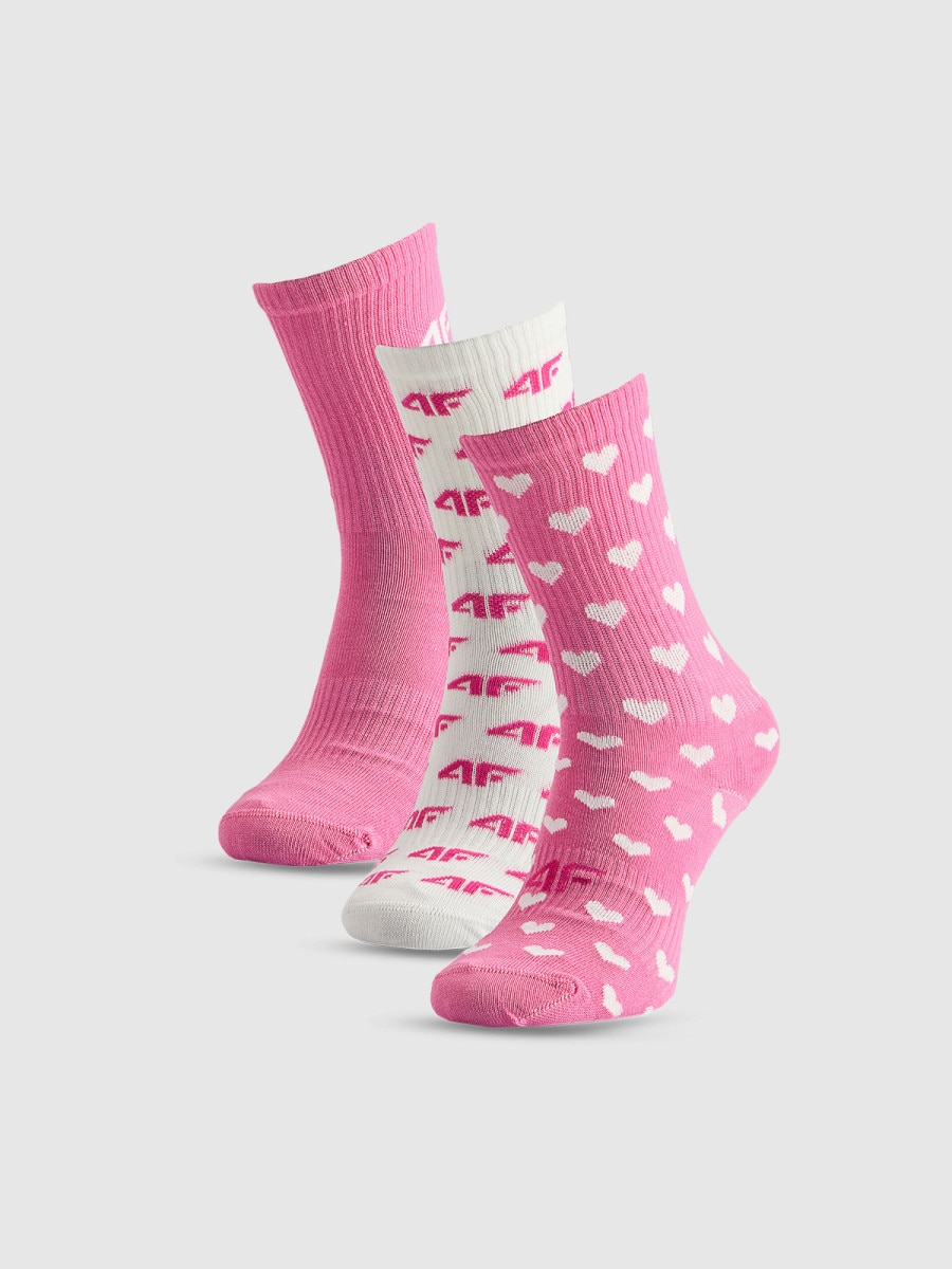 Dziewczęce skarpetki (3-pack) 4F 4FJRSS26USOCF667 - multikolor