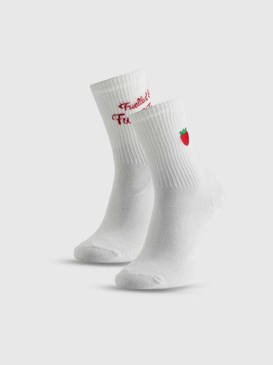 Dziewczęce skarpetki (2-pack) 4F 4FJRSS26USOCF699 - białe