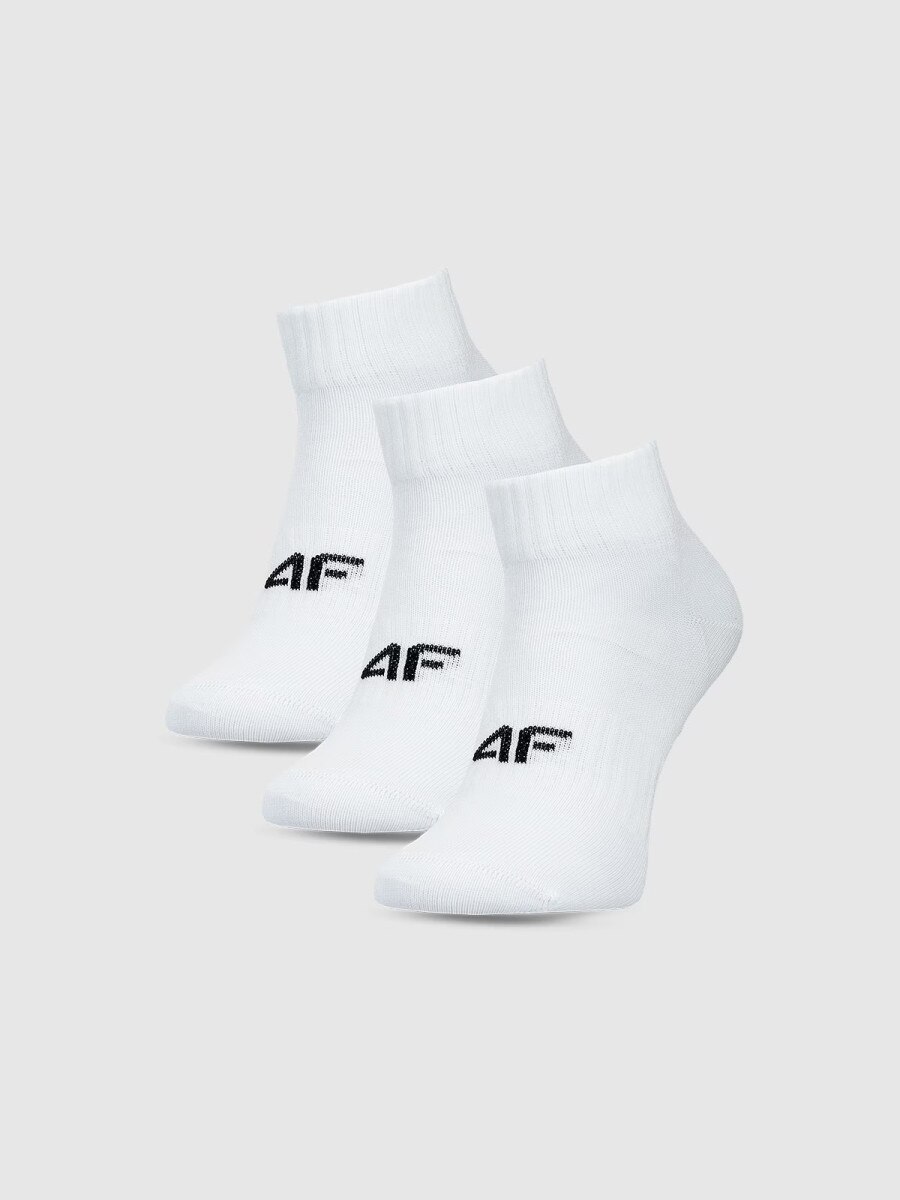 Chłopięce skarpetki za kostkę (3-pack) 4F 4FJWMM00USOCM499 - białe