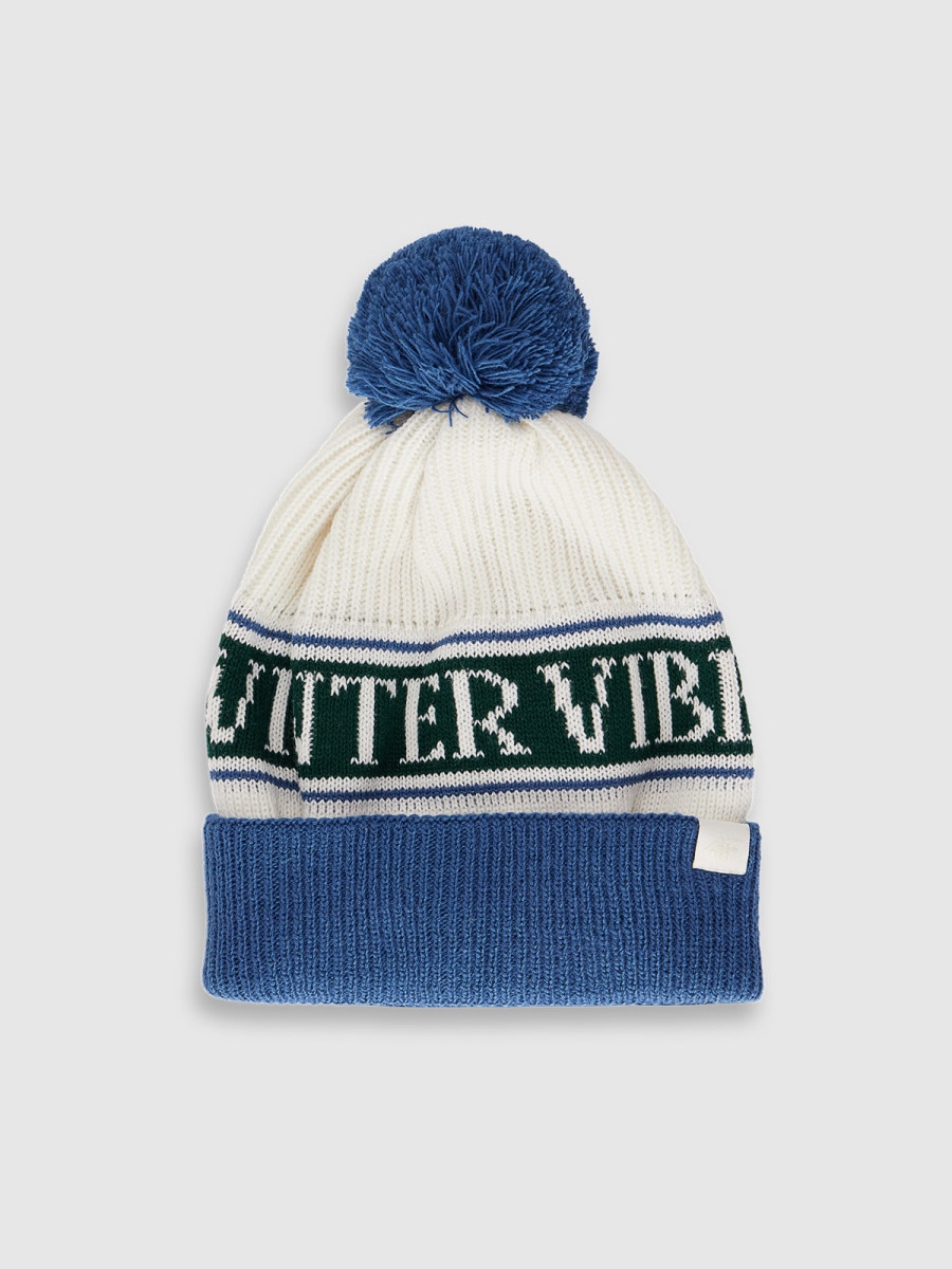 Chłopięca czapka z pomponem 4F 4FJRAW25ACAPM0752 - multikolor
