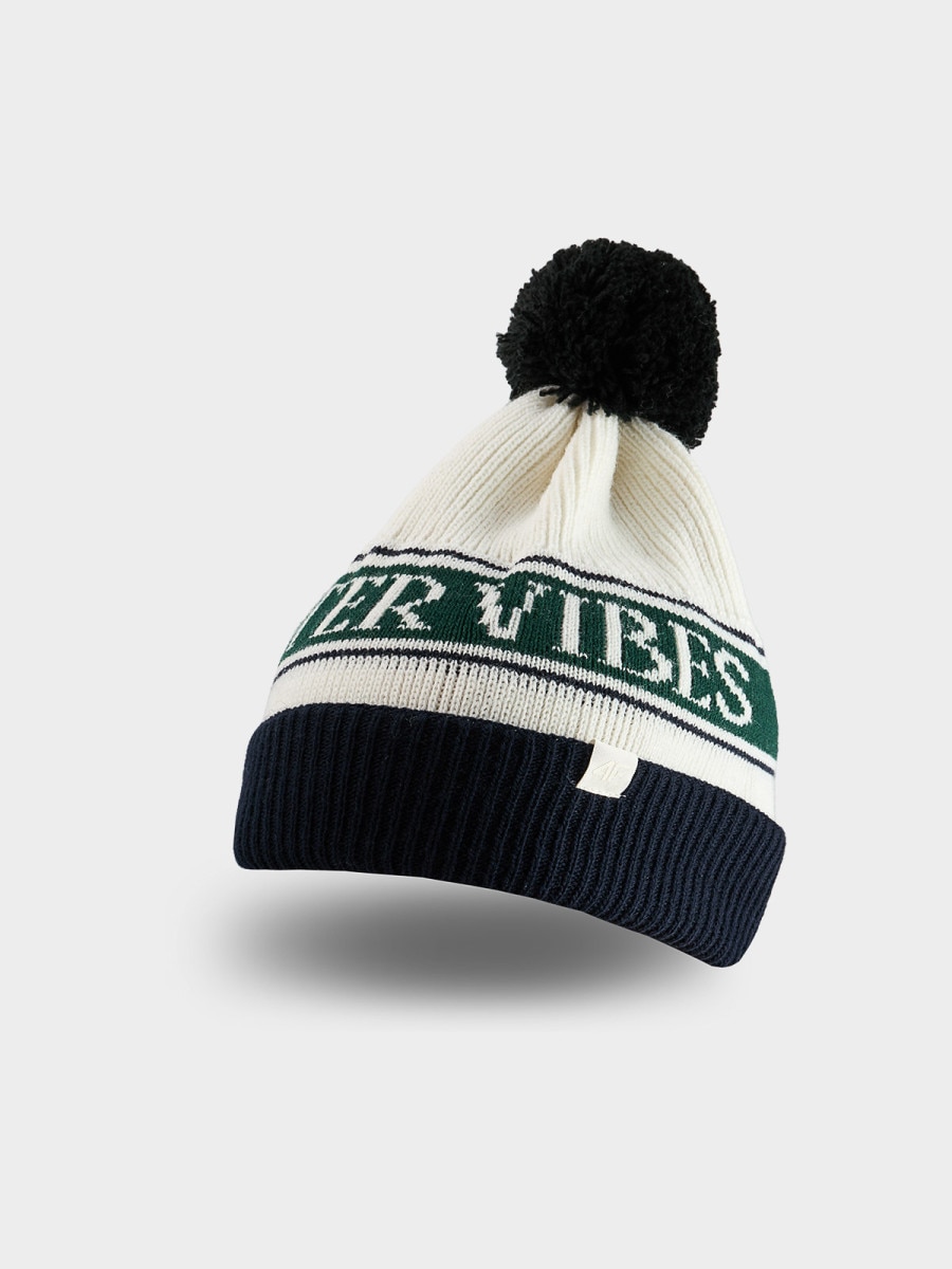 Chłopięca czapka z pomponem 4F 4FJRAW25ACAPM0752 - multikolor