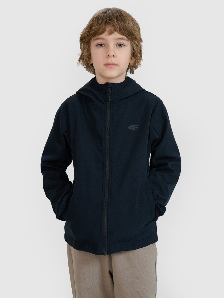 Chłopięcy softshell 4F 4FJWSS25TSOFM306 - czarny