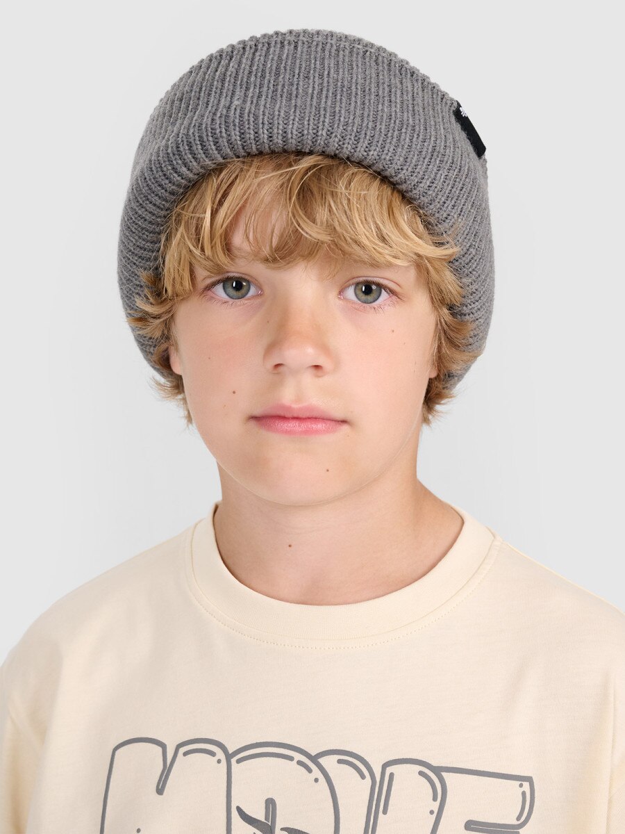 Dziecięca czapka zimowa 4F 4FJWAW25ACAPU652 - szara