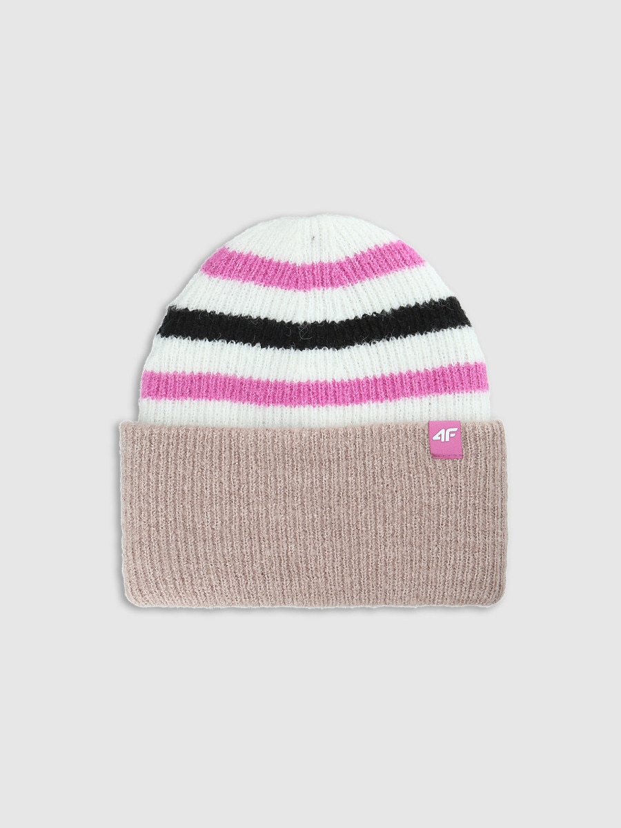 Dziewczęca czapka beanie 4F 4FJWAW25ACAPF646 - multikolor