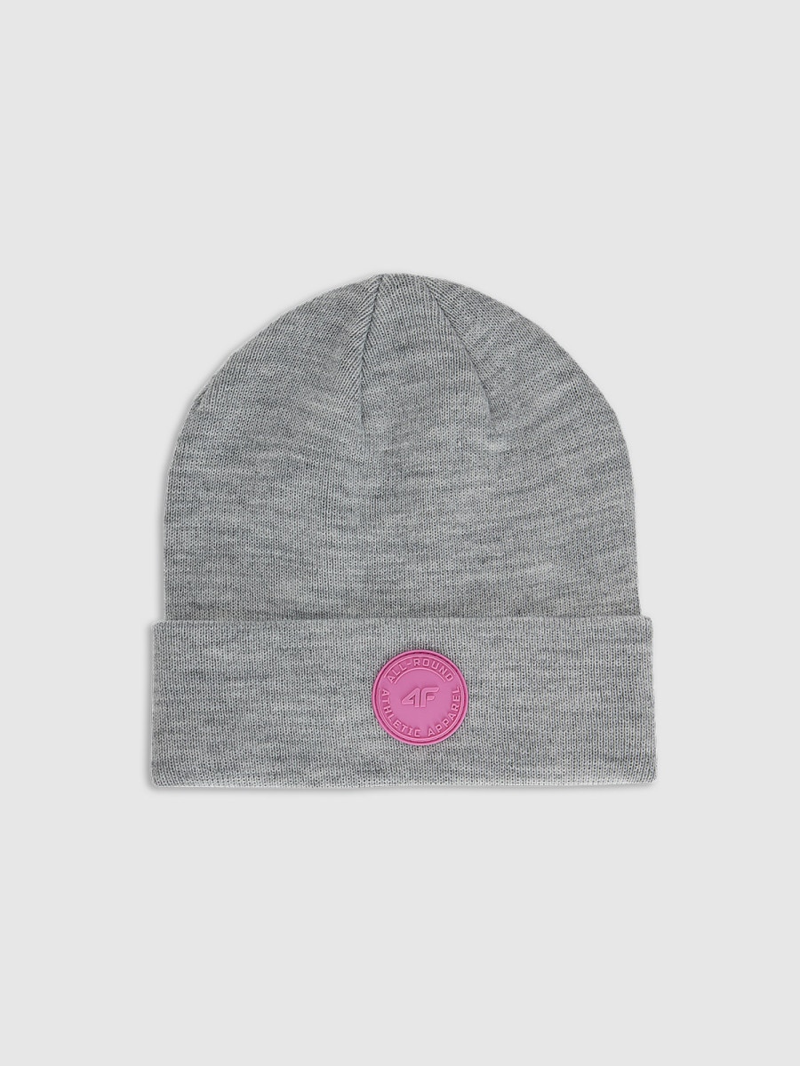 Dziewczęca czapka zimowa 4F 4FJRAW25ACAPF0749 - szara