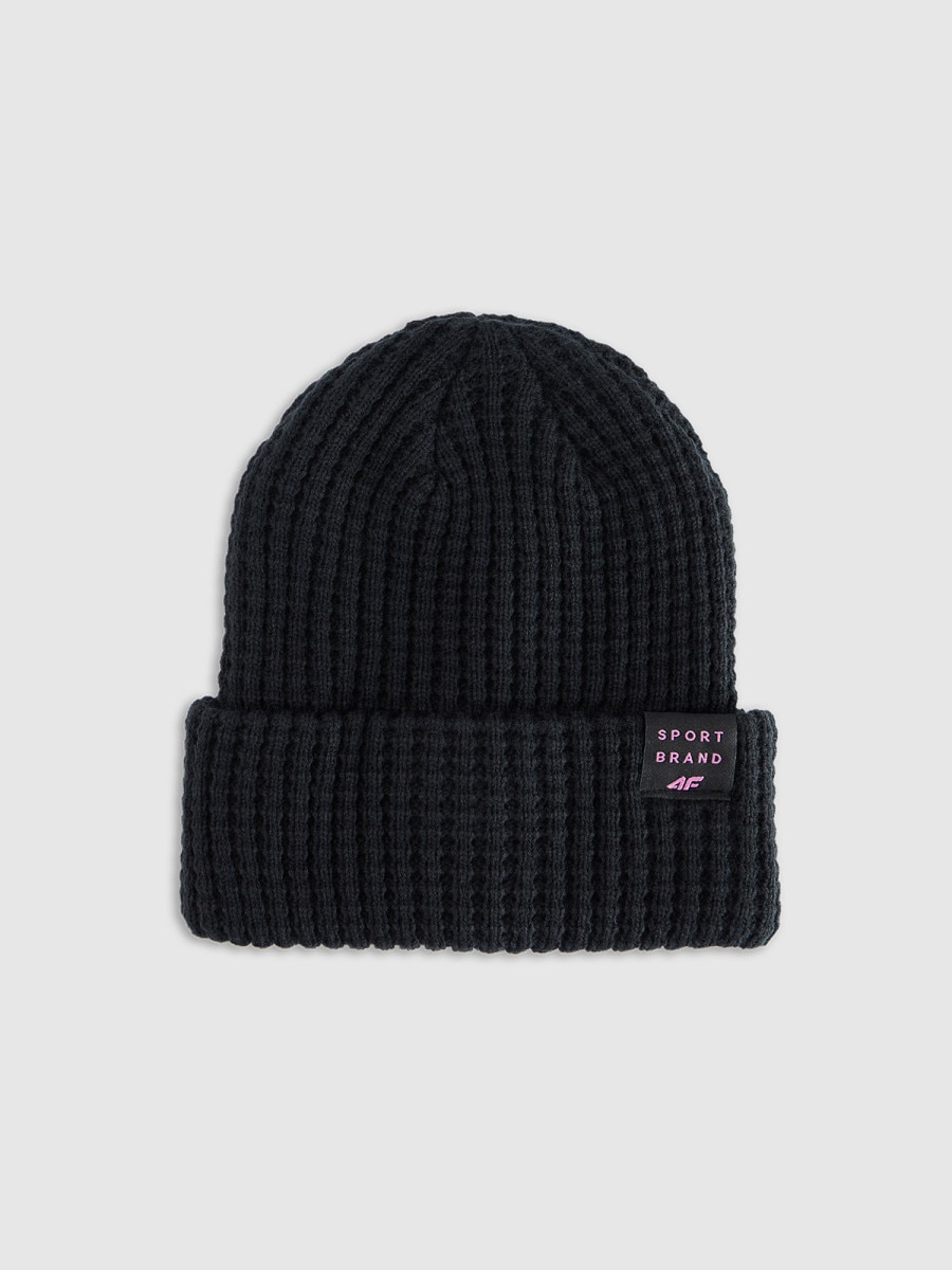 Dziewczęca czapka zimowa 4F 4FJRAW25ACAPF0810 - czarna