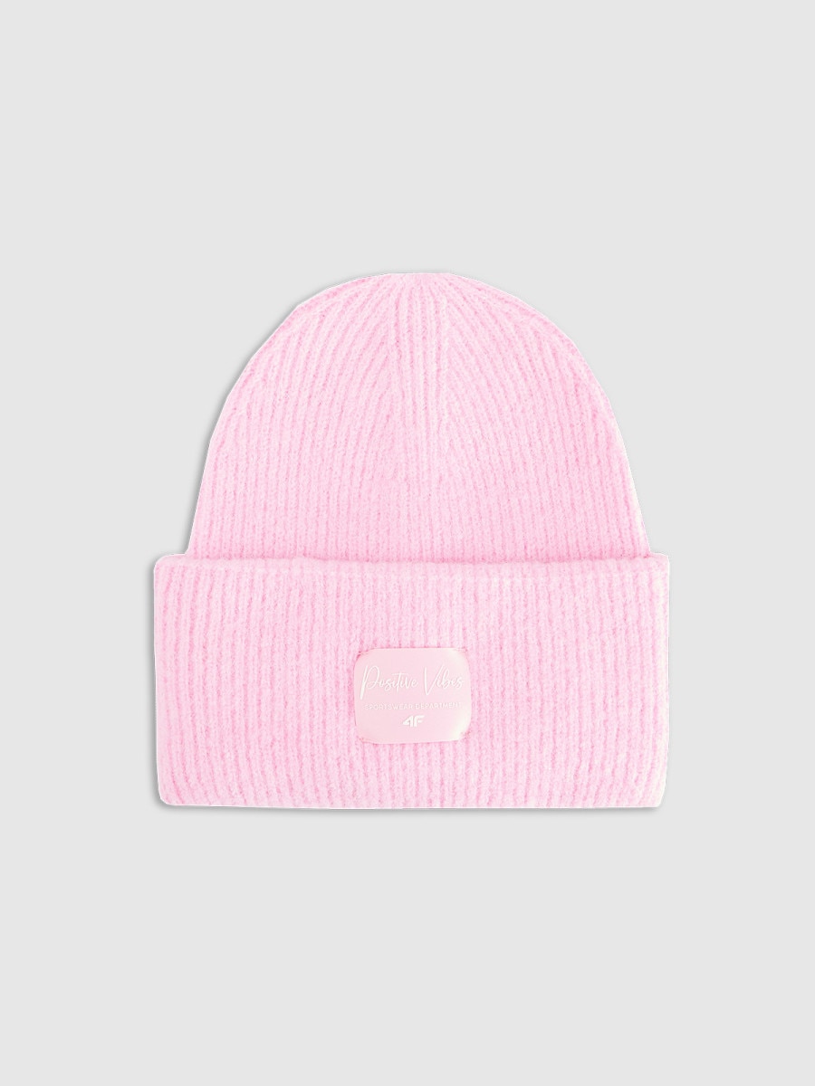 Dziewczęca czapka zimowa 4F 4FJRAW25ACAPF0811 - różowa