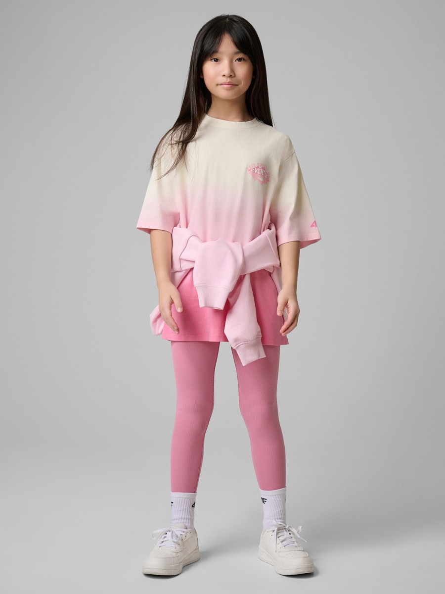 Dziewczęce legginsy 4F 4FJWSS26TTIGF270 - różowe