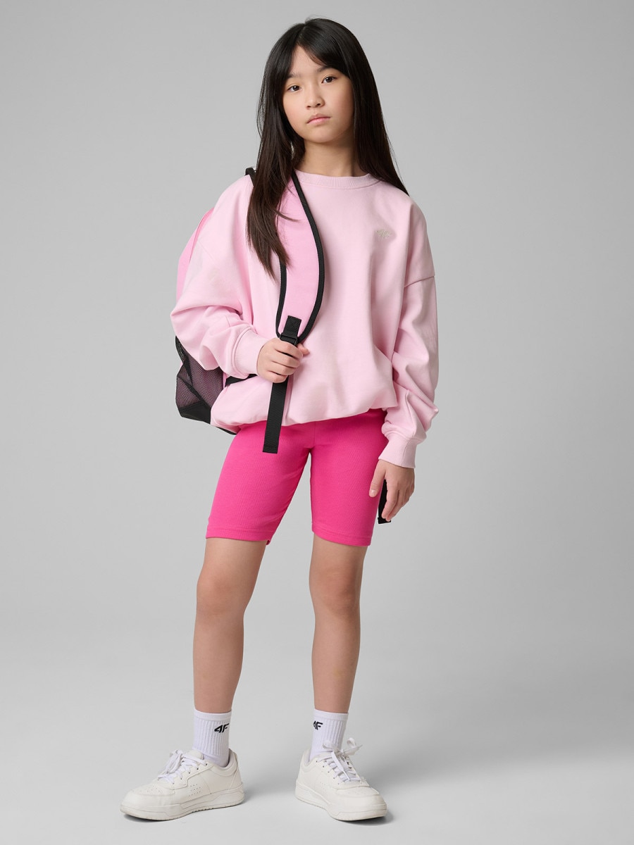 Dziewczęce legginsy kolarki treningowe 4F 4FJWSS26TSTIF024 - różowe