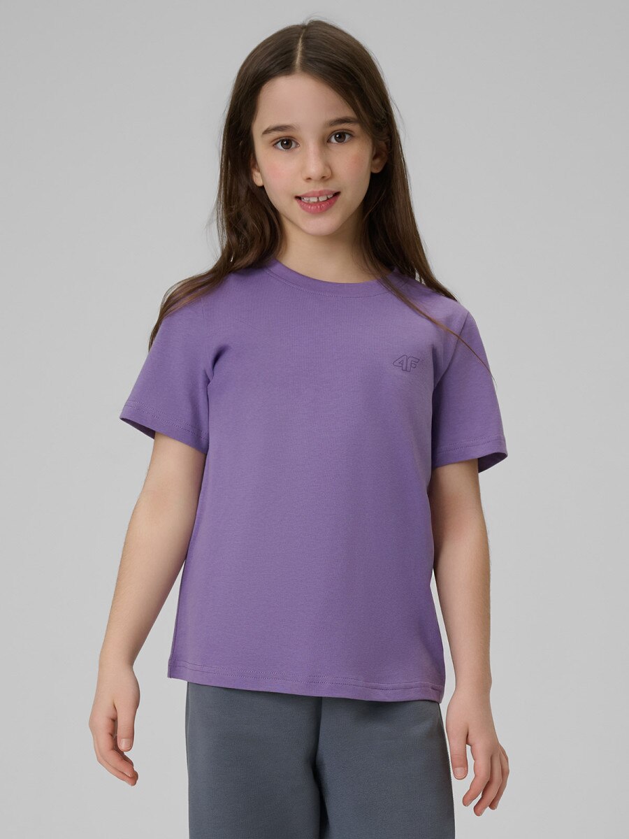 Dziewczęcy t-shirt basic 4F 4FJRSS26TTSHF4011 - multikolor
