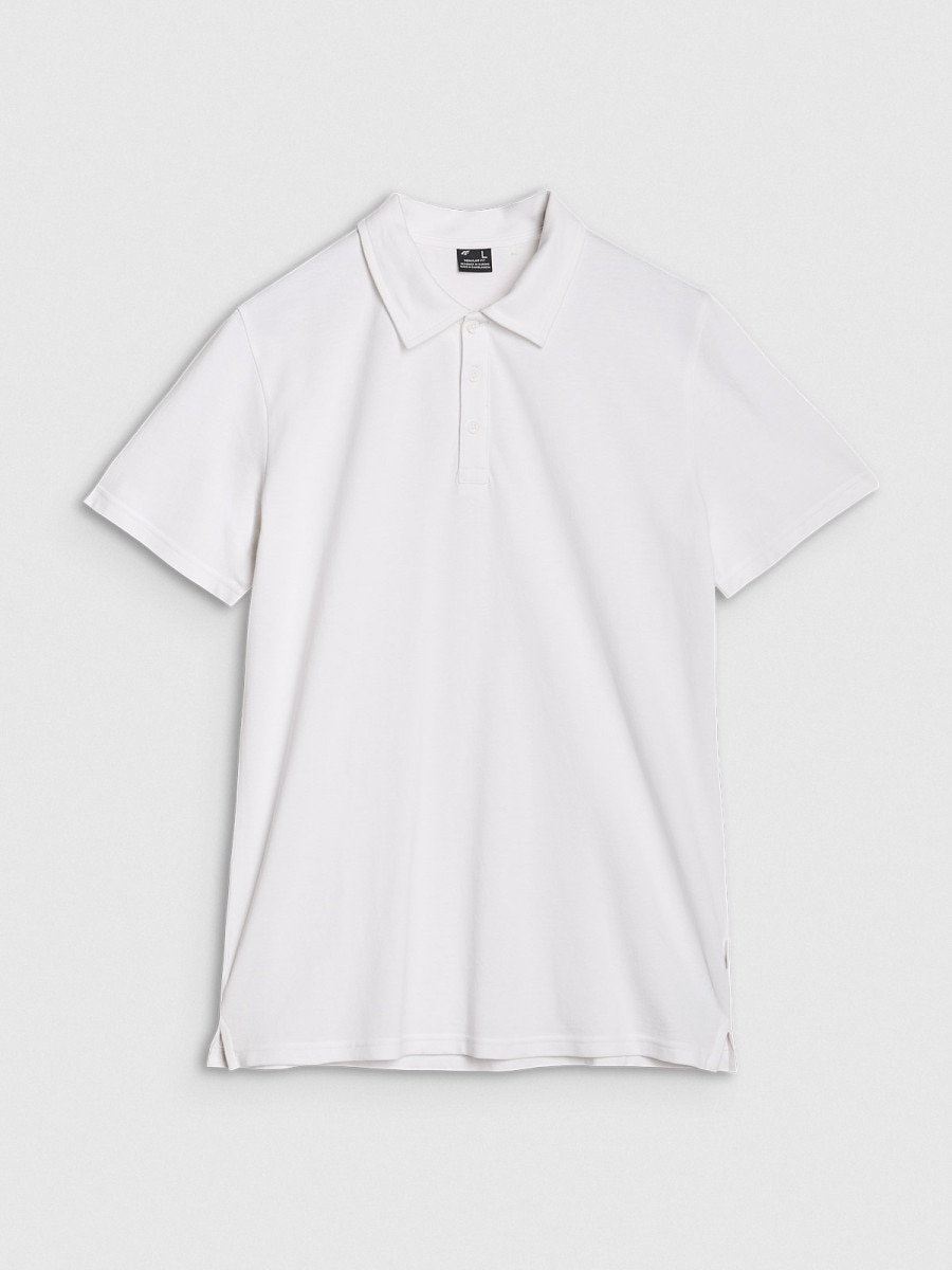 Męska koszulka polo 4F 4FRSS25TPTSM632 - biała