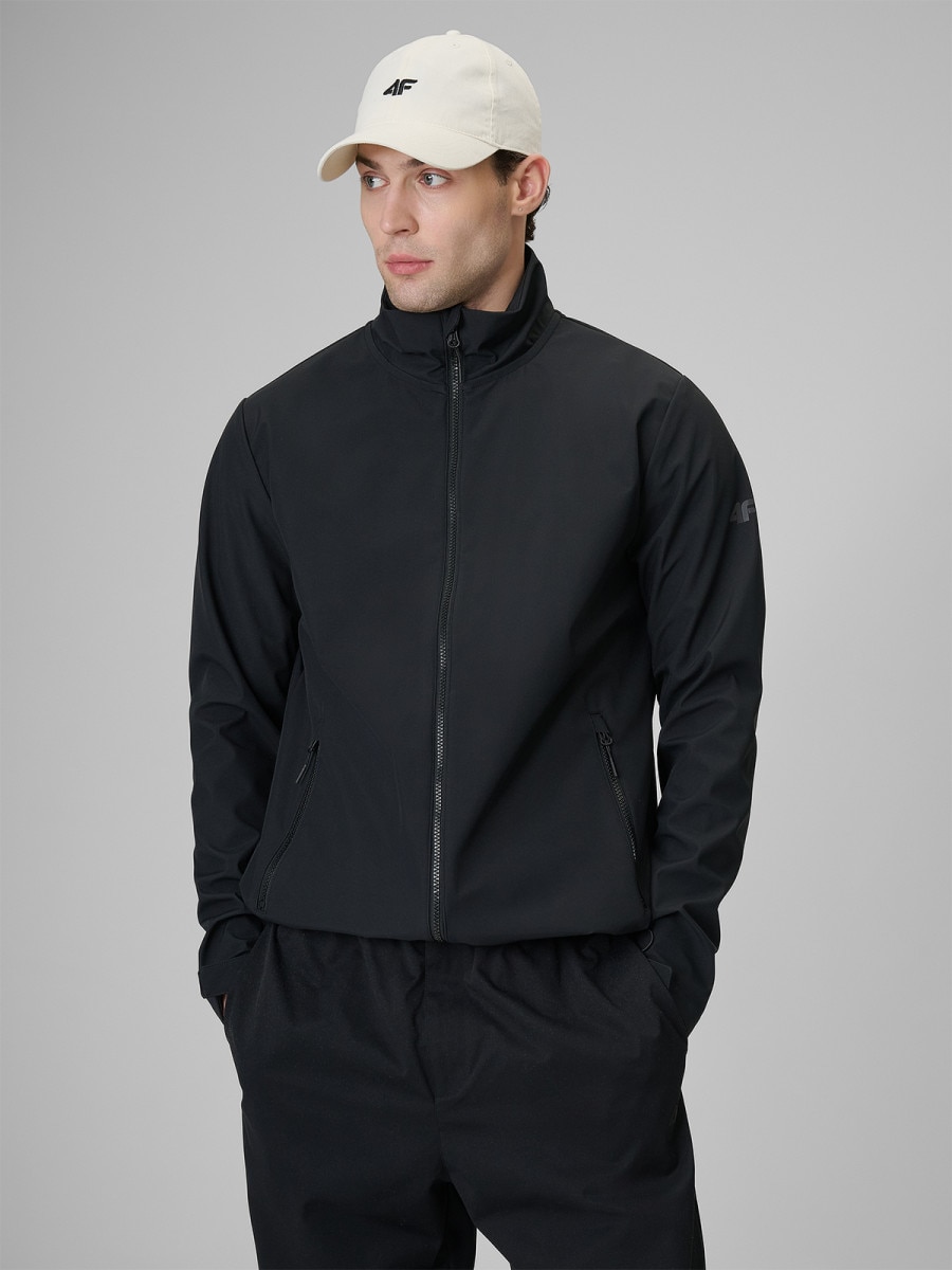Męska kurtka softshell wiatroodporna 4F 4FWSS26TSOFM548 - czarna