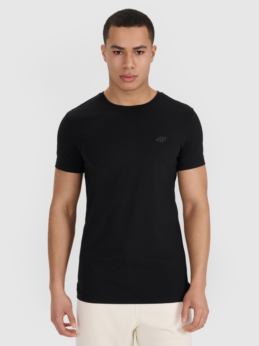 Męski t-shirt basic slim 4F 4FRMM00TTSHM3068 - czarny
