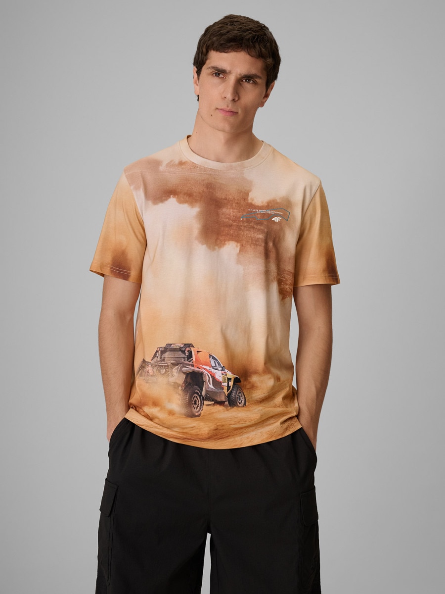 Męski t-shirt z nadrukiem 4F 4FRSS26TTSHM4237 - multikolor