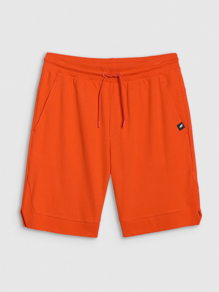 Męskie spodenki dresowe 4F 4FRSS25TSHOM686 - pomarańczowe