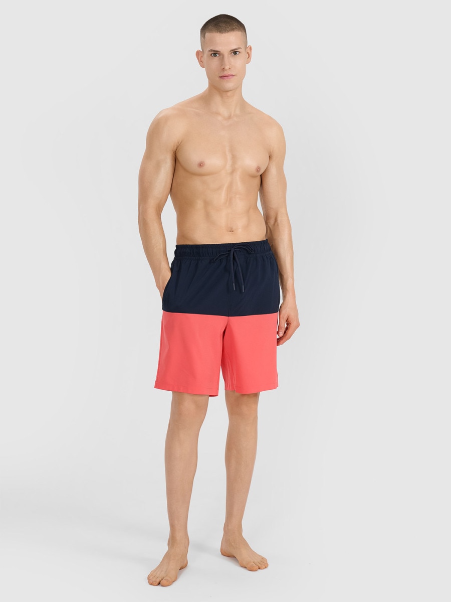 Męskie spodenki plażowe 4F 4FWSS25UBDSM135 - czerwone
