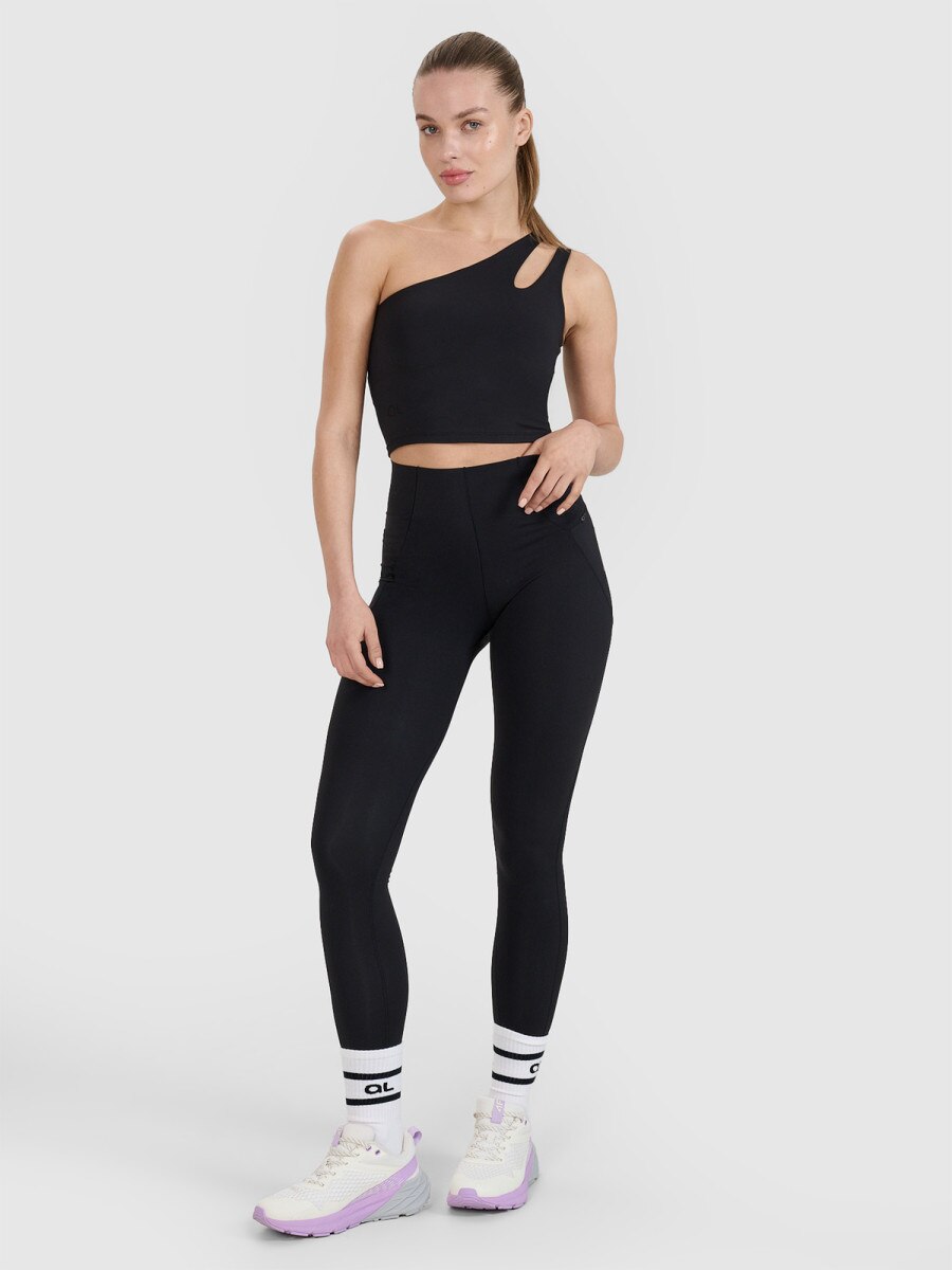 Damskie legginsy treningowe 4F x Anna Lewandowska 4FALSSS25TFTIF384 - czarne