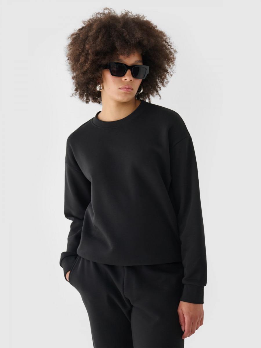 Damska bluza nierozpinana bez kaptura Outhorn OTHWAW24TSWSF1682 - czarna