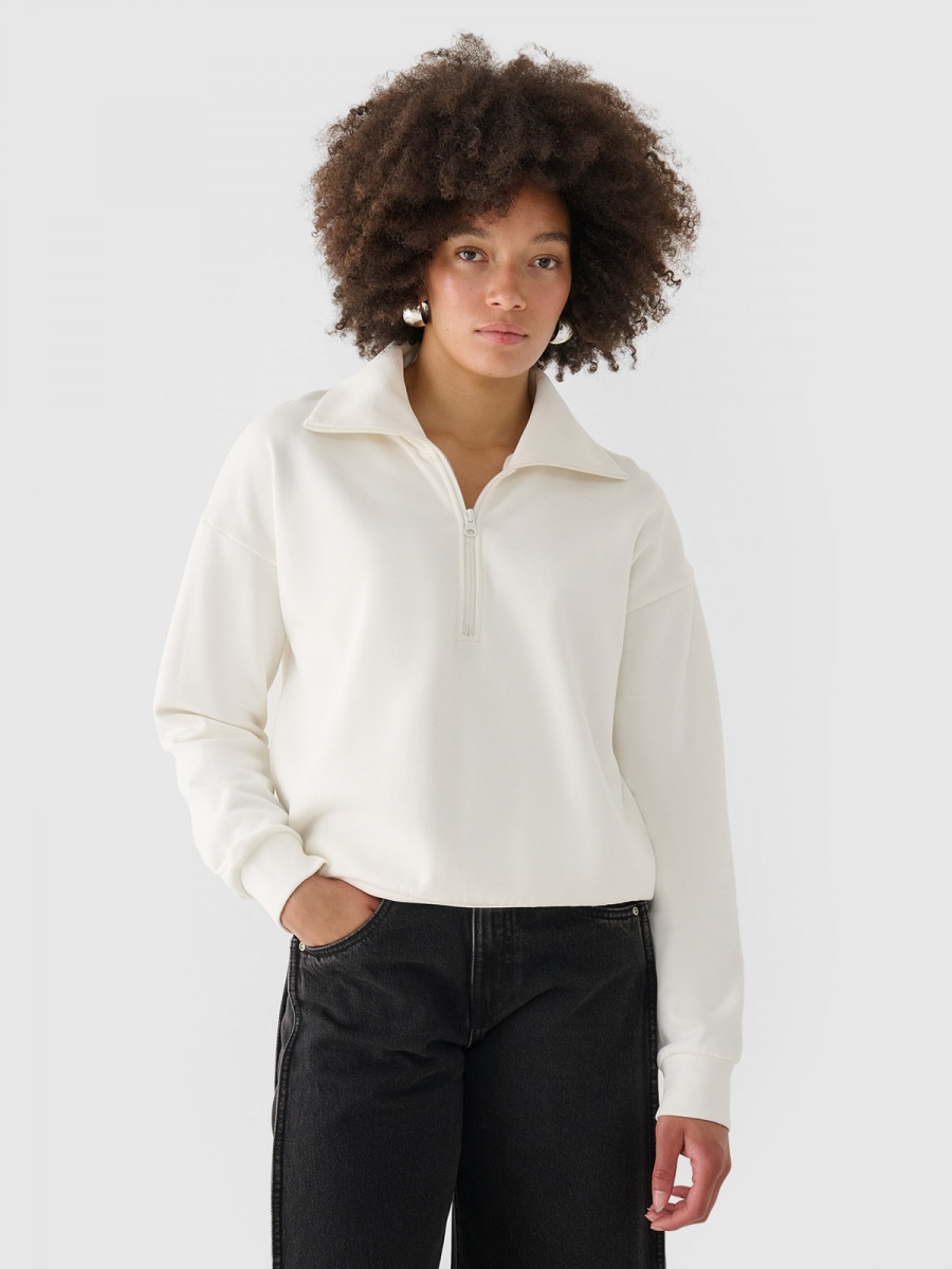 Damska bluza nierozpinana bez kaptura Outhorn OTHWAW24TSWSF1880 - złamana biel